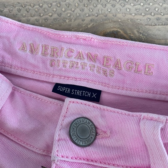 🤍3/$30 AEO Hi Rise Shortie Pink Shorts 0 - Picture 9 of 11